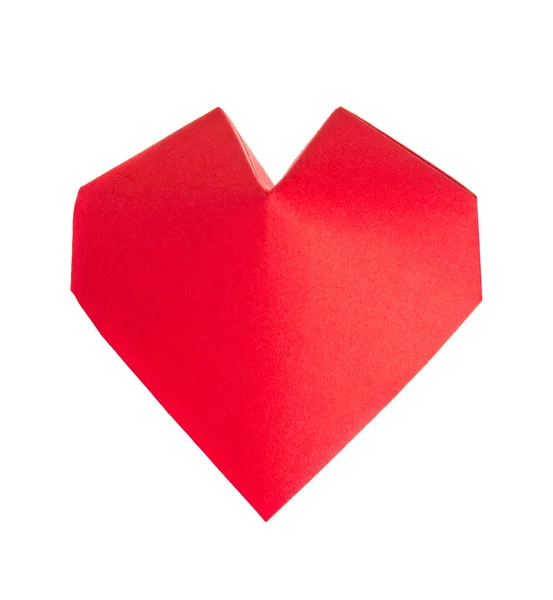 Rotes 3D-Herz aus Origami — Stockfoto