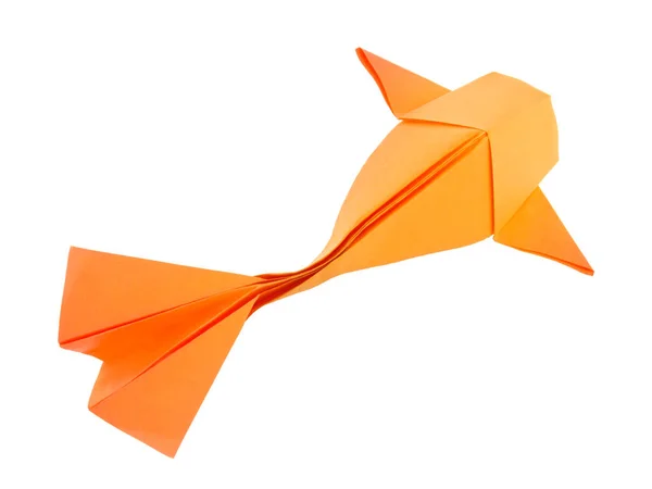 Orangefarbene Fische aus Origami — Stockfoto