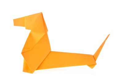 Origami turuncu Dachshund Köpek