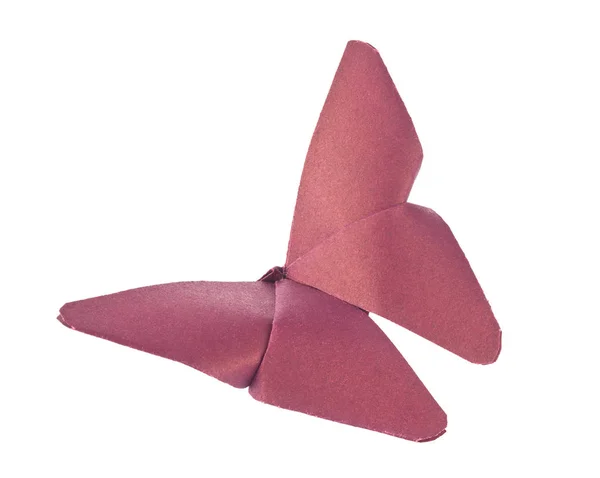 Borboleta roxa de origami — Fotografia de Stock