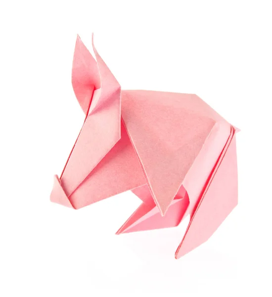 Porco rosa de origami — Fotografia de Stock
