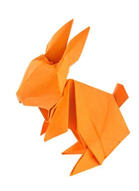 Turuncu Paskalya tavşanı origami.