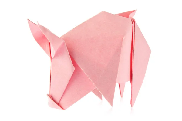 Różowy świnia origami. — Zdjęcie stockowe