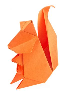Origami turuncu sincap.