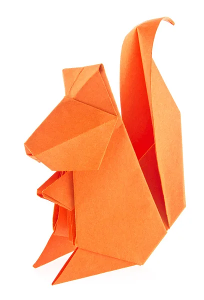 橙色的折纸松鼠. — 图库照片