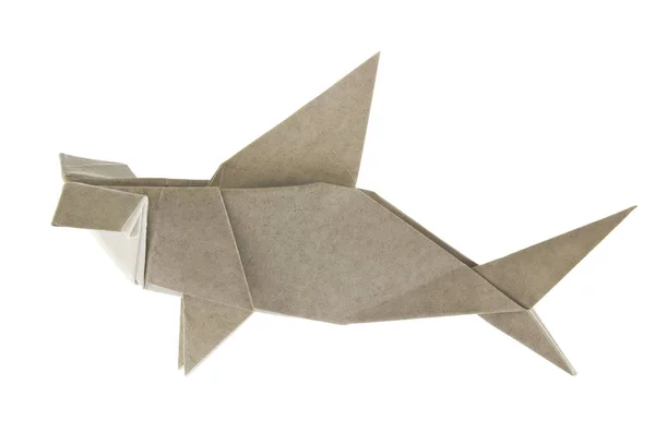 Tiburón martillo gris de origami . — Foto de Stock