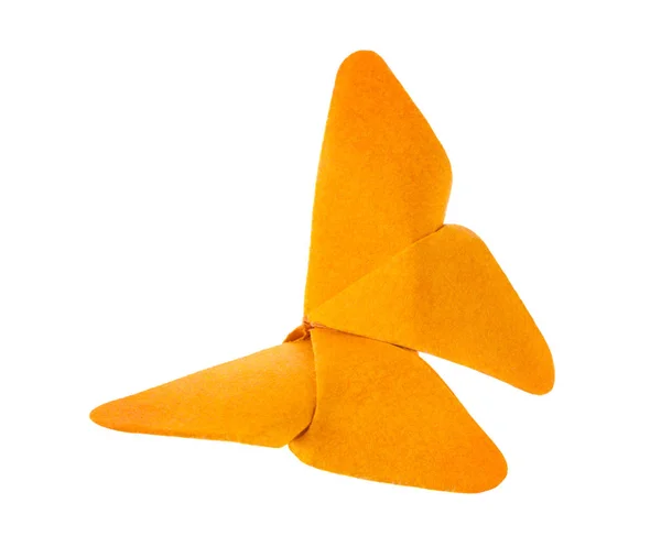 종이 접기의 주황색 나비. — 스톡 사진