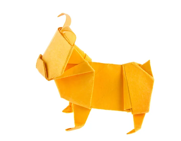 Pomarańczowy Pies Buldog origami. — Zdjęcie stockowe