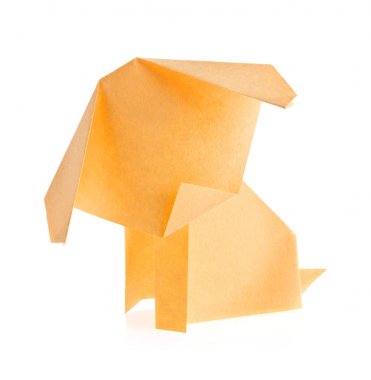 Origami turuncu köpek.