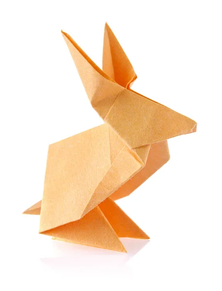 Conejito de Pascua naranja de origami . — Foto de Stock
