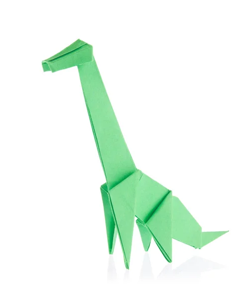 绿色恐龙腕龙折纸 — 图库照片