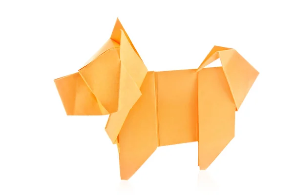 Oranje hond chow-chow van origami. — Stockfoto