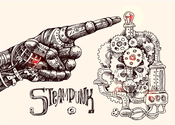 Mechanische wijzende vinger — Stockvector