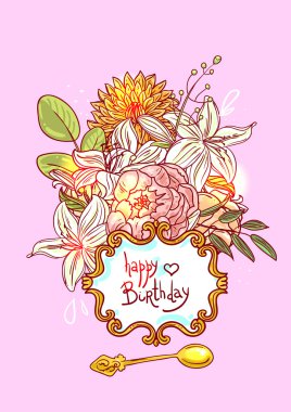 Dekoratif çiçek desenli