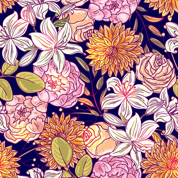 Декоративный цветочный узор — стоковый вектор