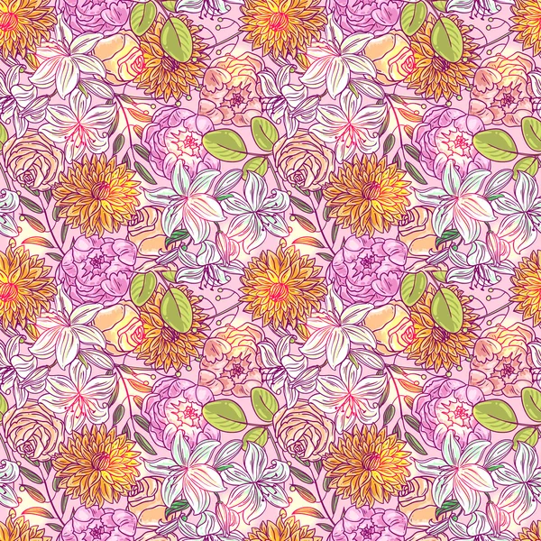 Patrón floral decorativo — Vector de stock