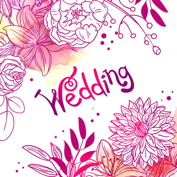 Floral and watercolor design — Stockový vektor