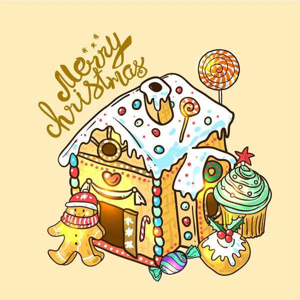 Ilustracja Boże Narodzenie słodycze — Wektor stockowy
