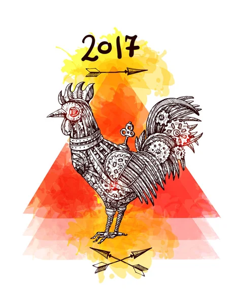 Ilustración polla mecánica — Vector de stock