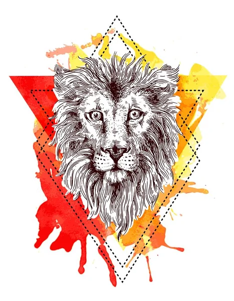 Croquis illustration lion — Image vectorielle