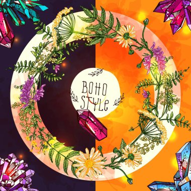 boho biçim illüstrasyonu