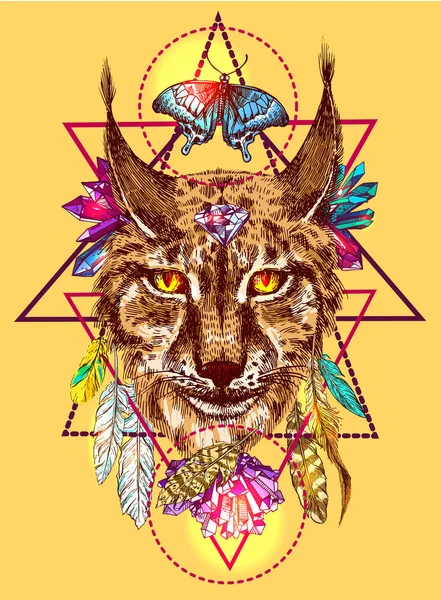 Illustration med lynx. — Stock vektor