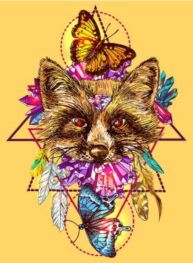 Fox ile illüstrasyon.