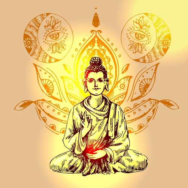 Buddha illusztráció — Stock Vector