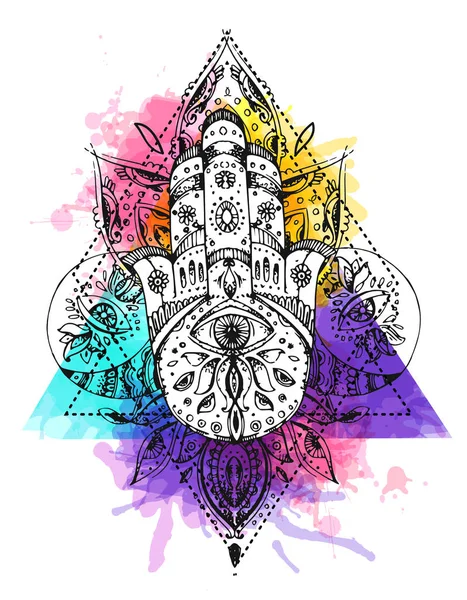 Hamsa or hand of Fatima — Stock Vector