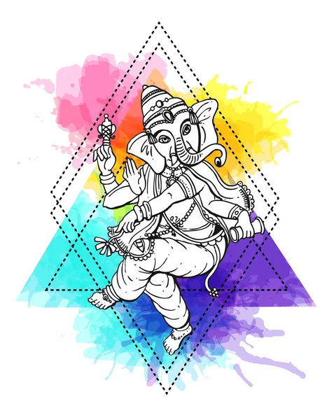 Vektorillustration med Ganesha — Stock vektor