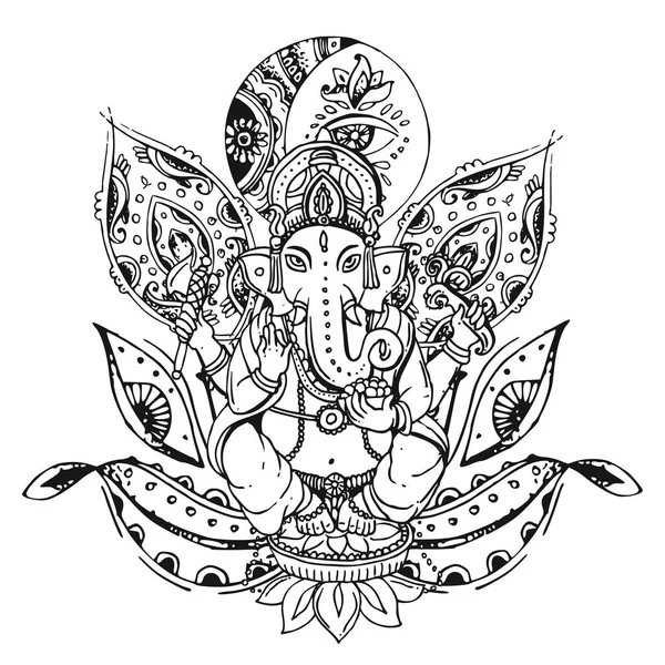 Ilustracja wektorowa z Ganesha. — Wektor stockowy