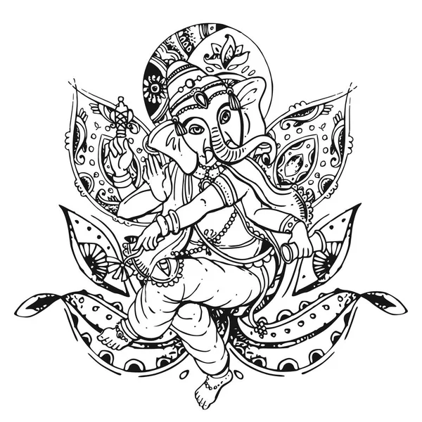 Ganesha ile vektör çizim. — Stok Vektör