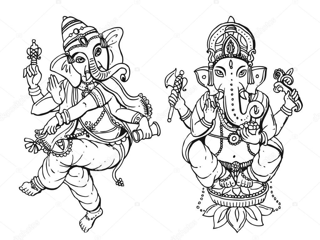 Vector illustration with Ganesha