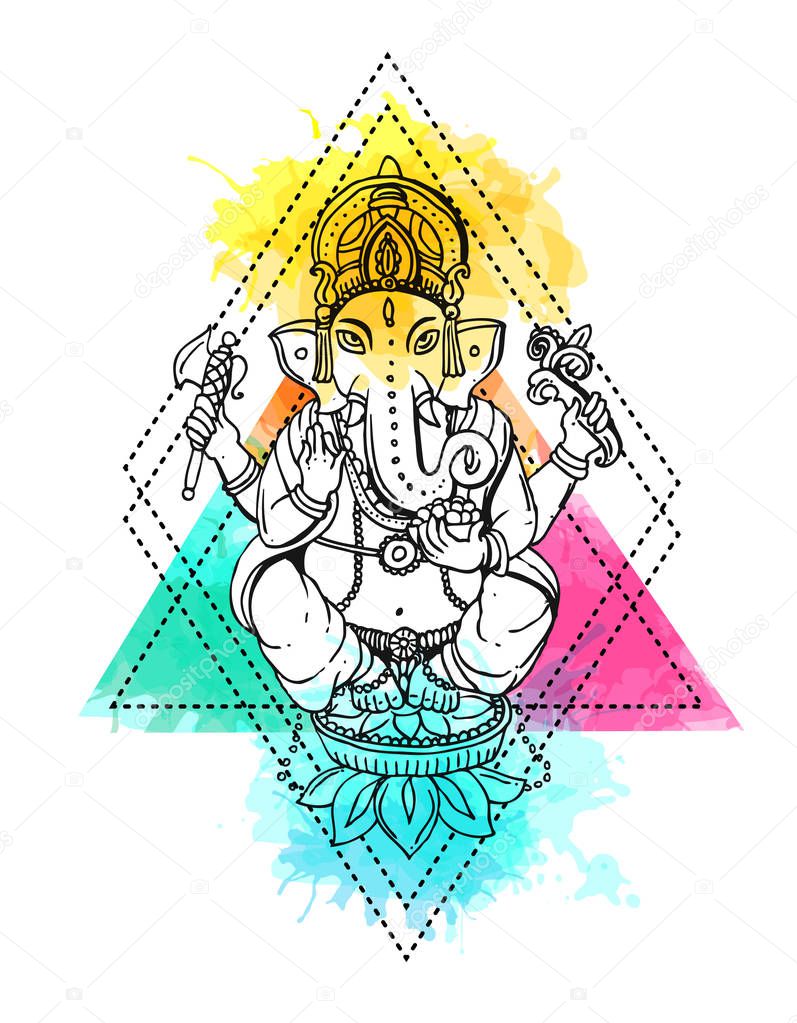 Vector illustration with Ganesha