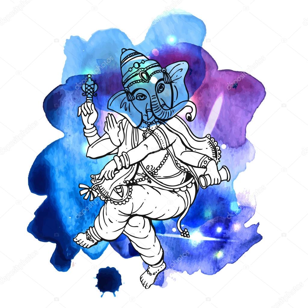 Vector illustration with Ganesha