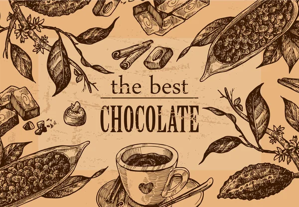 Schets illustratie chocolade — Stockvector
