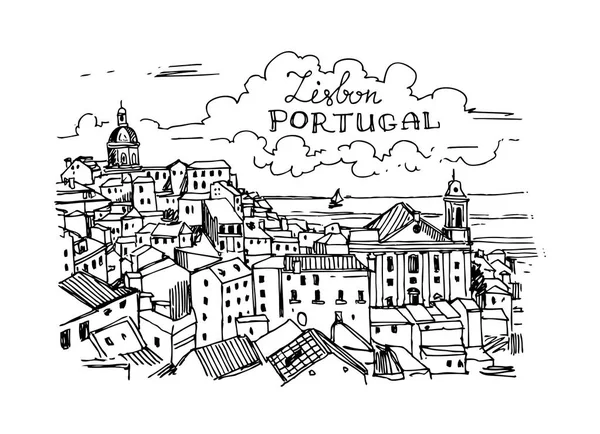 Vector illustration Lisbon — Stock Vector