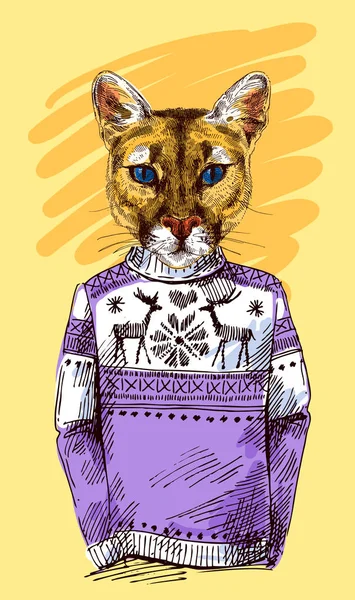 Puma трикотажні светри. — стоковий вектор