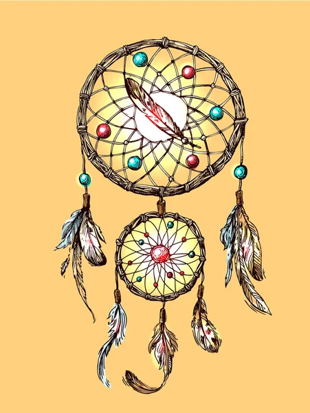 Dreamcatcher çizimi — Stok Vektör