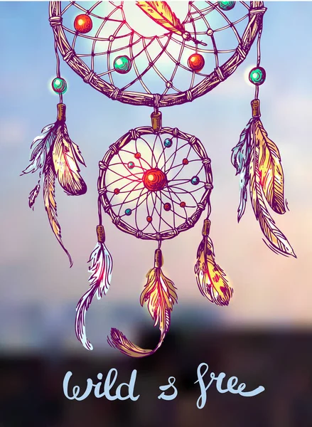 Dreamcatcher çizimi — Stok Vektör