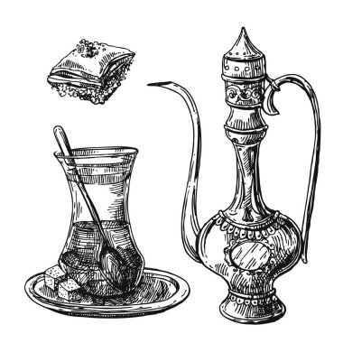 Doğu çay illüstrasyon
