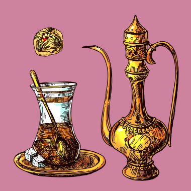 Doğu çay illüstrasyon