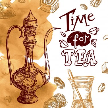 Doğu çay illüstrasyon