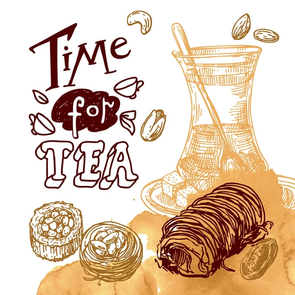 Keleti tea illusztráció — Stock Vector
