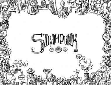 vektör steampunk çerçeve