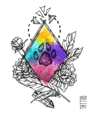 El drwan kroki çizimi. Dövme stil.