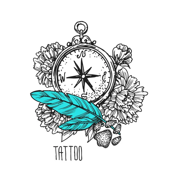 Illustration de style tatouage — Image vectorielle