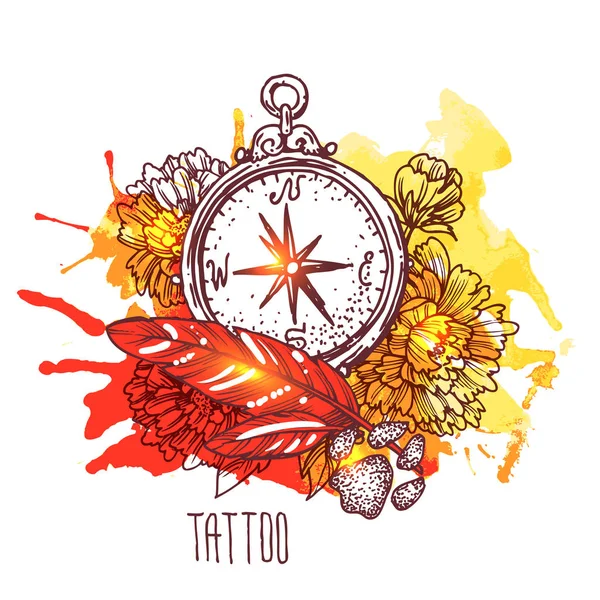 Tatuaje estilo ilustración — Vector de stock
