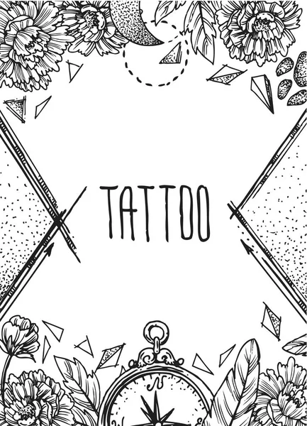 Illustrazione stile tatuaggio — Vettoriale Stock
