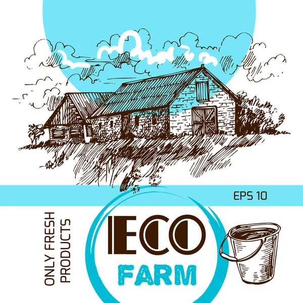 Ilustração eco farm — Vetor de Stock